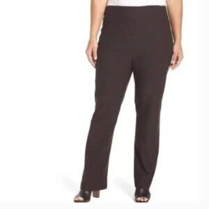 Eileen Fisher‎ Straight Pant Yoke Rayon Knit Musel Brown size XL